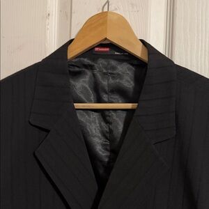 Men's Black Pinstripe Suit Jacket - Classic Tailored Blazer